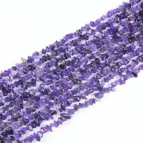 Amethyst Chip Beads 80cm strand, natural amethyst chips and Gemstone Chip Beads perfect for bracelets, DIY jewelry, and crafts