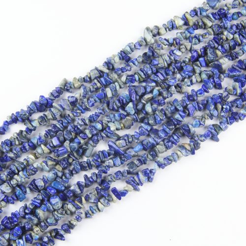 Premium natural lapis lazuli chip beads 5-8mm on 80cm full strand, deep royal blue natural stone beads with golden pyrite flecks for jewelry making