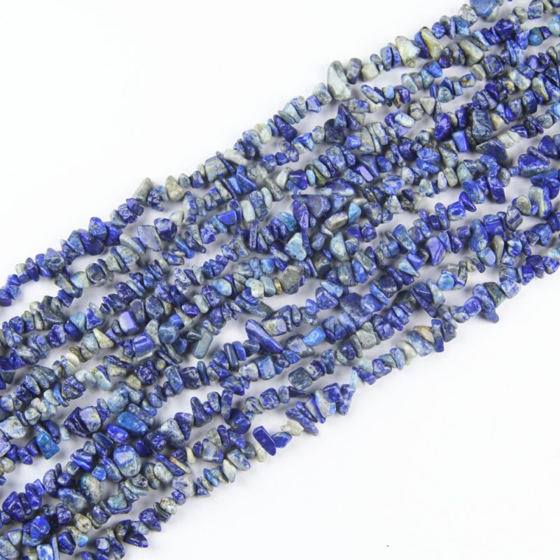 Premium natural lapis lazuli chip beads 5-8mm on 80cm full strand, deep royal blue natural stone beads with golden pyrite flecks for jewelry making