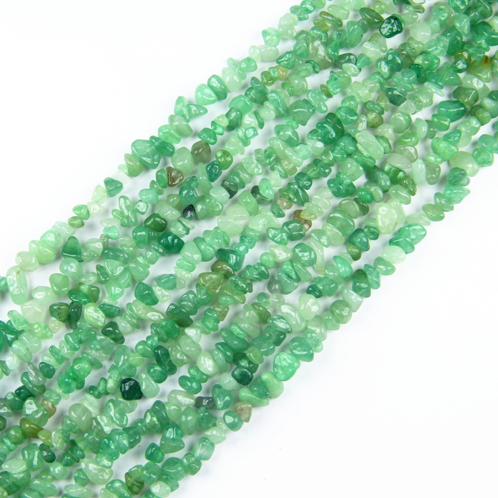 green aventurine chip beads