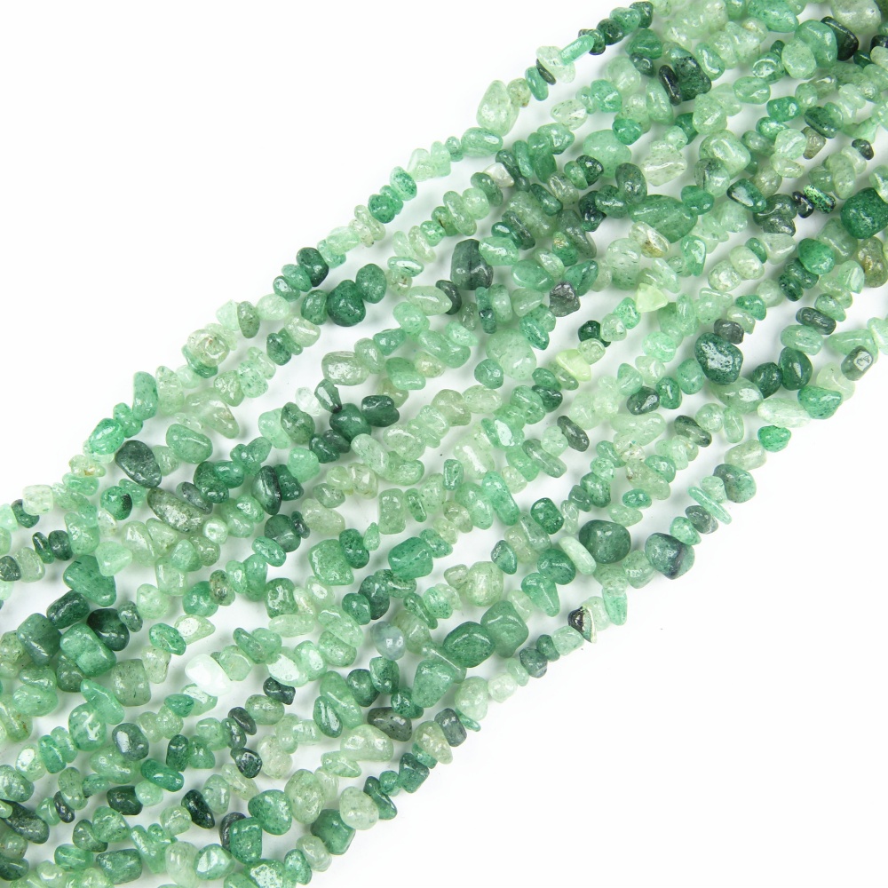 Irregular Natural Green Strawberry Quartz Chip Beads