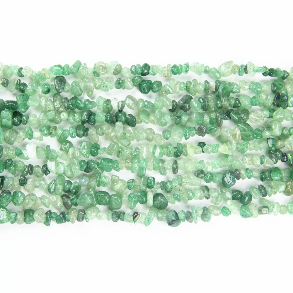 Create powerful crystal healing jewelry with natural green Strawberry Quartz chip beads, offering unique color and energy