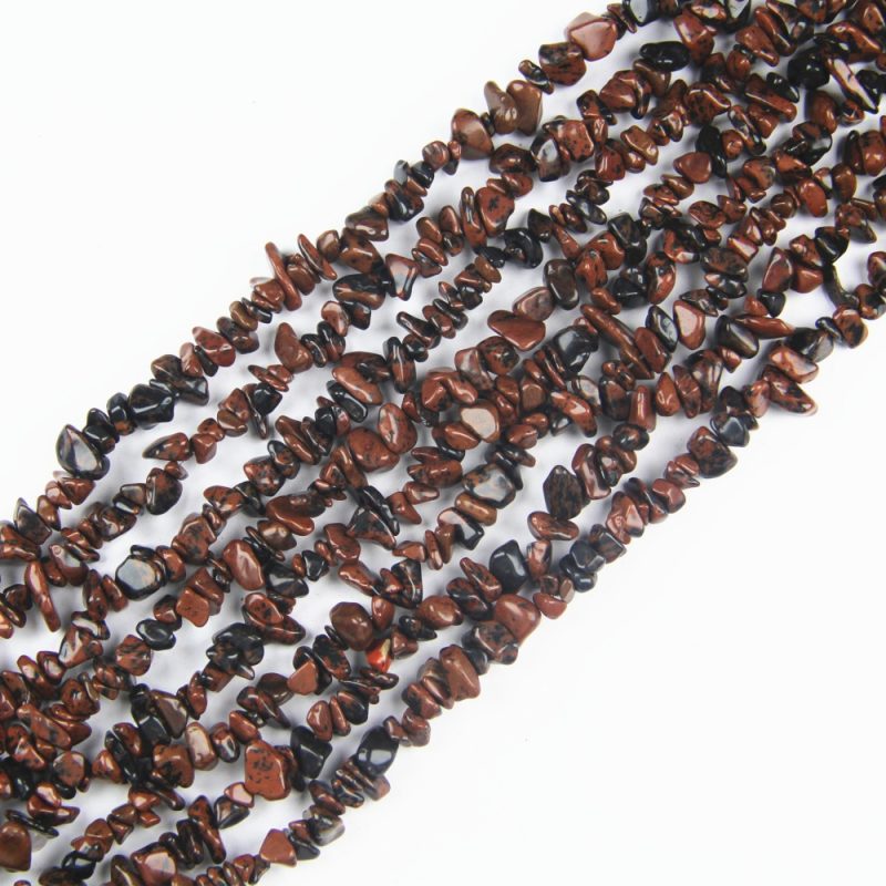 Looking for beautiful, natural stone beads? This is a long, 80cm string of Mahogany Obsidian chips. The beads are an irregular "chip" shape and are between 5 and 8mm in size. They are a mix of dark red, brown, and black colors, like polished wood from the earth. Because the strand is very long, you can make several bracelets or a long necklace. Just cut the string where you need to. Easy to use with elastic cord or beading wire. Great for beginners and experts!