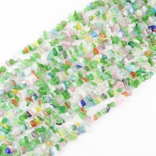 Cat Eye Glass Chip Beads