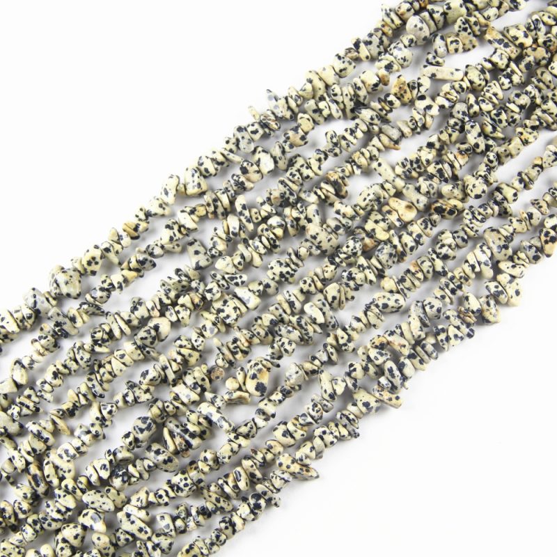 Looking to create a unique jewelry piece? These Spotted Stone Dalmatian Jasper Beads, in 5-8mm sizes, bring a fresh look with their dynamic black and white speckled patterns. Perfect for blending with other natural stones or as the highlight in your bracelets, rings, or necklaces.