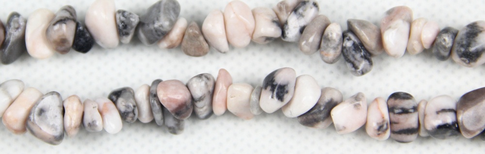 Pink Zebra Stone Chip Beads