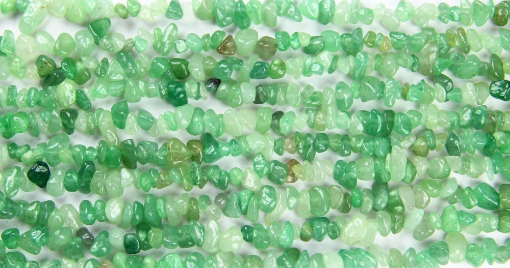 green aventurine chip beads