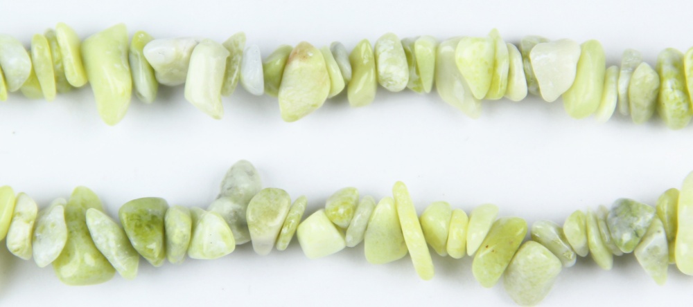 Natural lemon jade chip beads strand 