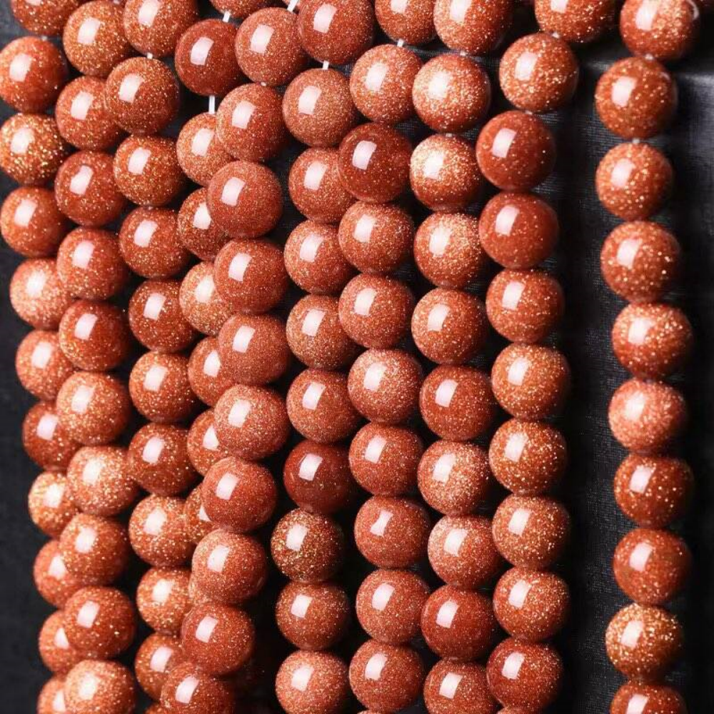 Gold Sandstone Round Beads