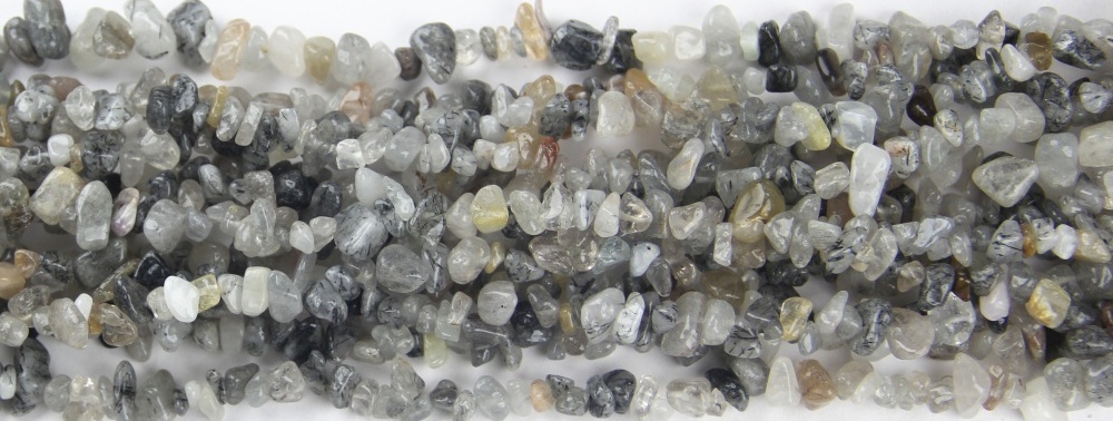 Black Rutilated Quartz Nugget Beads