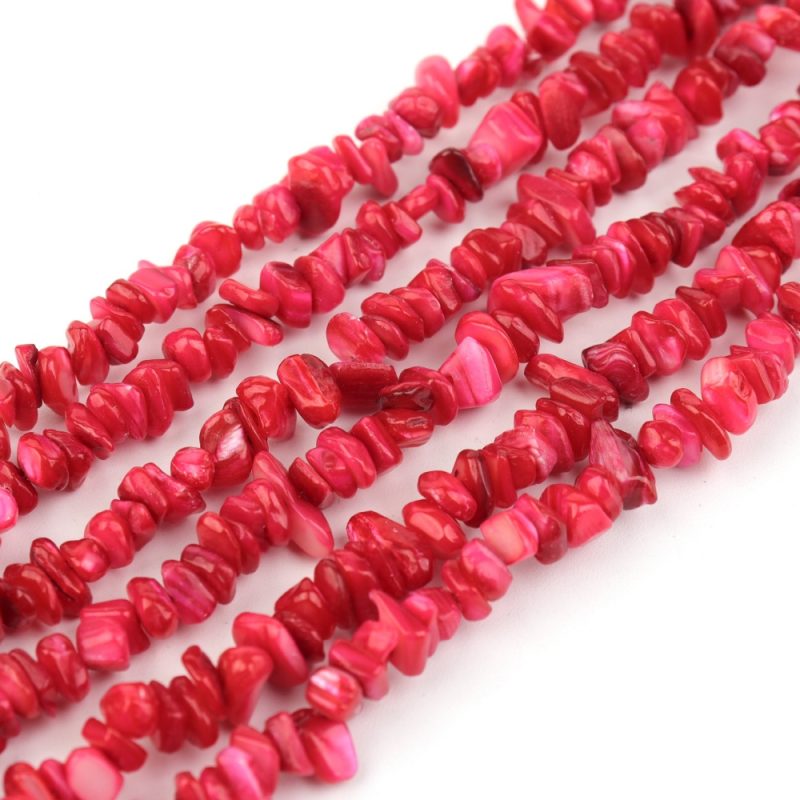 Handmade boho earrings featuring 5-8mm dyed shell beads, irregular nugget chips and seashell chips for vibrant DIY jewelry