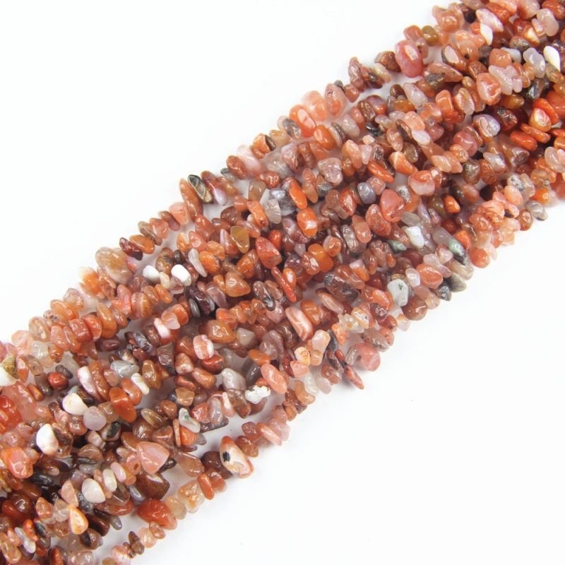 Red Agate Chip Beads Strand 5–8mm Natural Stone Beads for Jewelry Making