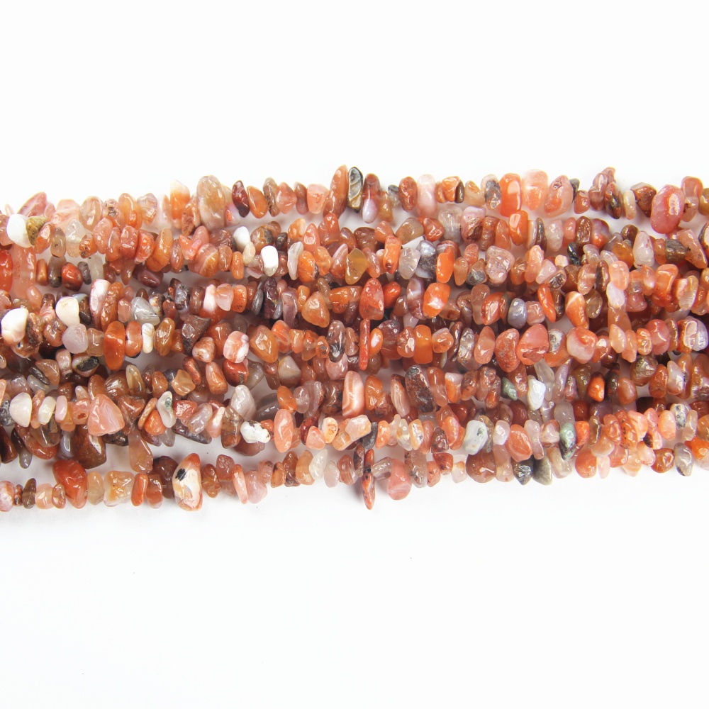 Natural Red Agate Beads Semi-Precious Gemstone Nuggets DIY Jewelry