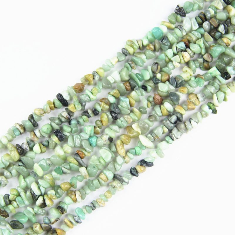 Authentic Amazonite chip beads, 32” strand, featuring irregular pebble nugget shapes perfect for DIY jewelry and crafts