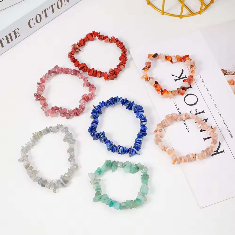 Natural Crystal Chip Bracelets