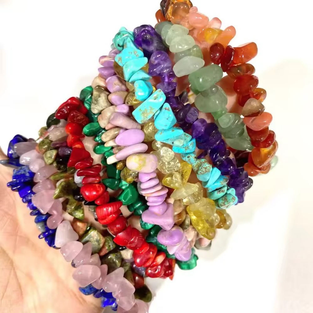 Natural Crystal Chip Bracelets