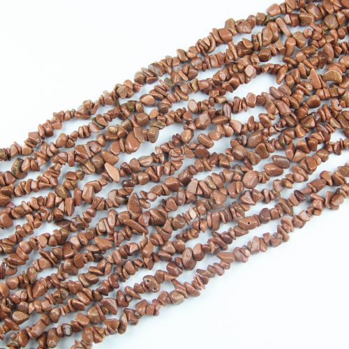 Gold Sandstone Chip Beads Strand