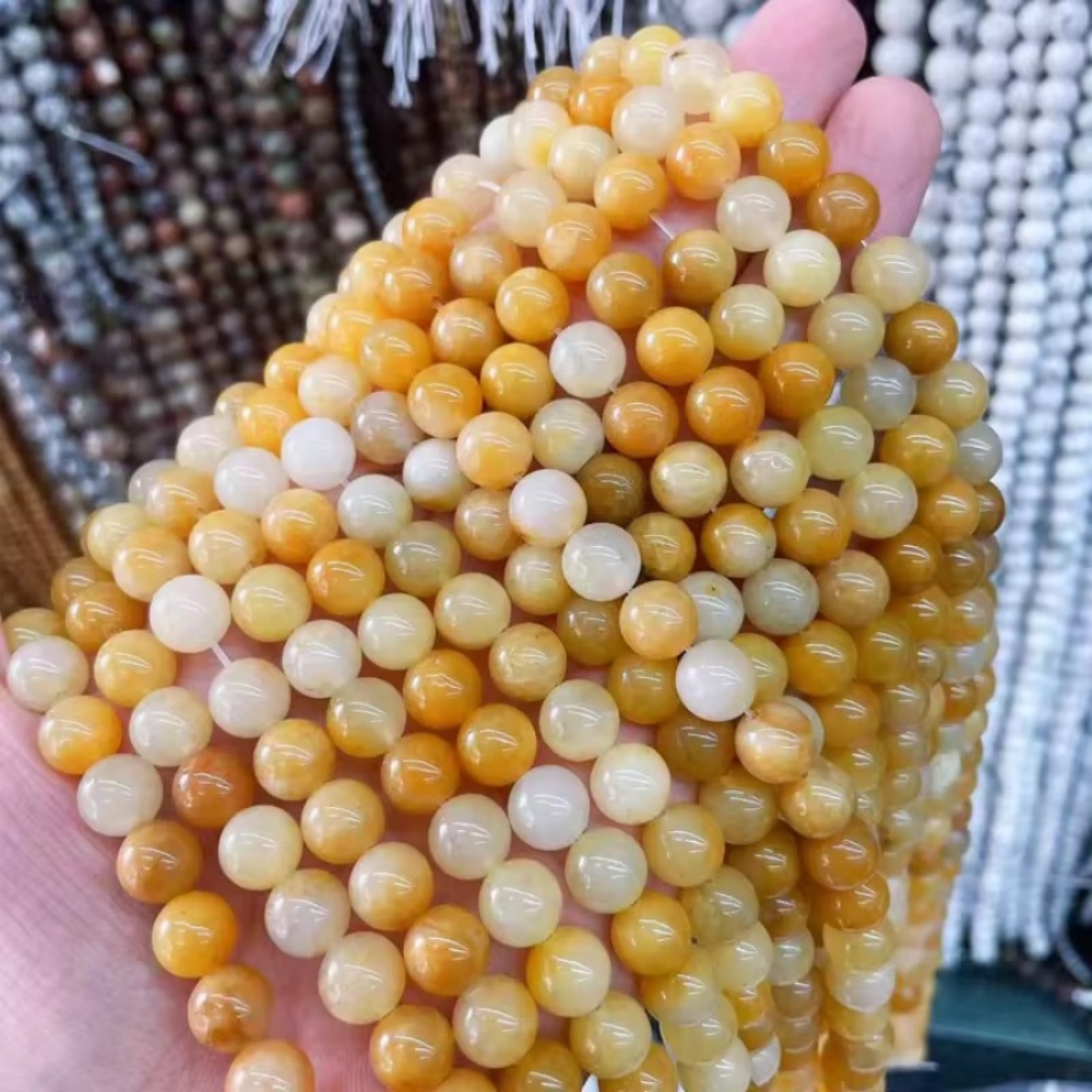 Real sizes of Aventurine Round Beads: 6mm delicate, 8mm popular, 10mm bold—perfect for designs