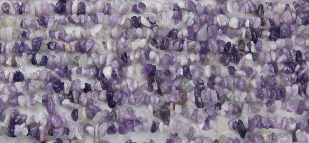 Natural Lilac Quartz Chip Beads on 80cm Chip Beads Strand. 5-8mm irregular drilled nuggets – premium beading supplies for DIY healing jewelry.