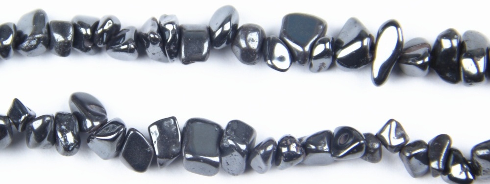 Natural Black Hematite Chip Beads Strand