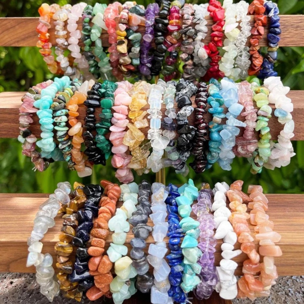 Elastic Crystal Chip Bracelets – Natural Healing Gemstone Jewelry – Image 7