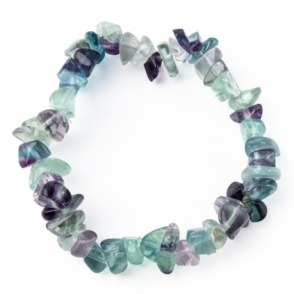 Irregular stone bracelet featuring polished natural crystal chip beads