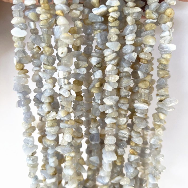 Blue Chalcedony Chip Beads – Natural Gemstone Beads for Crafts