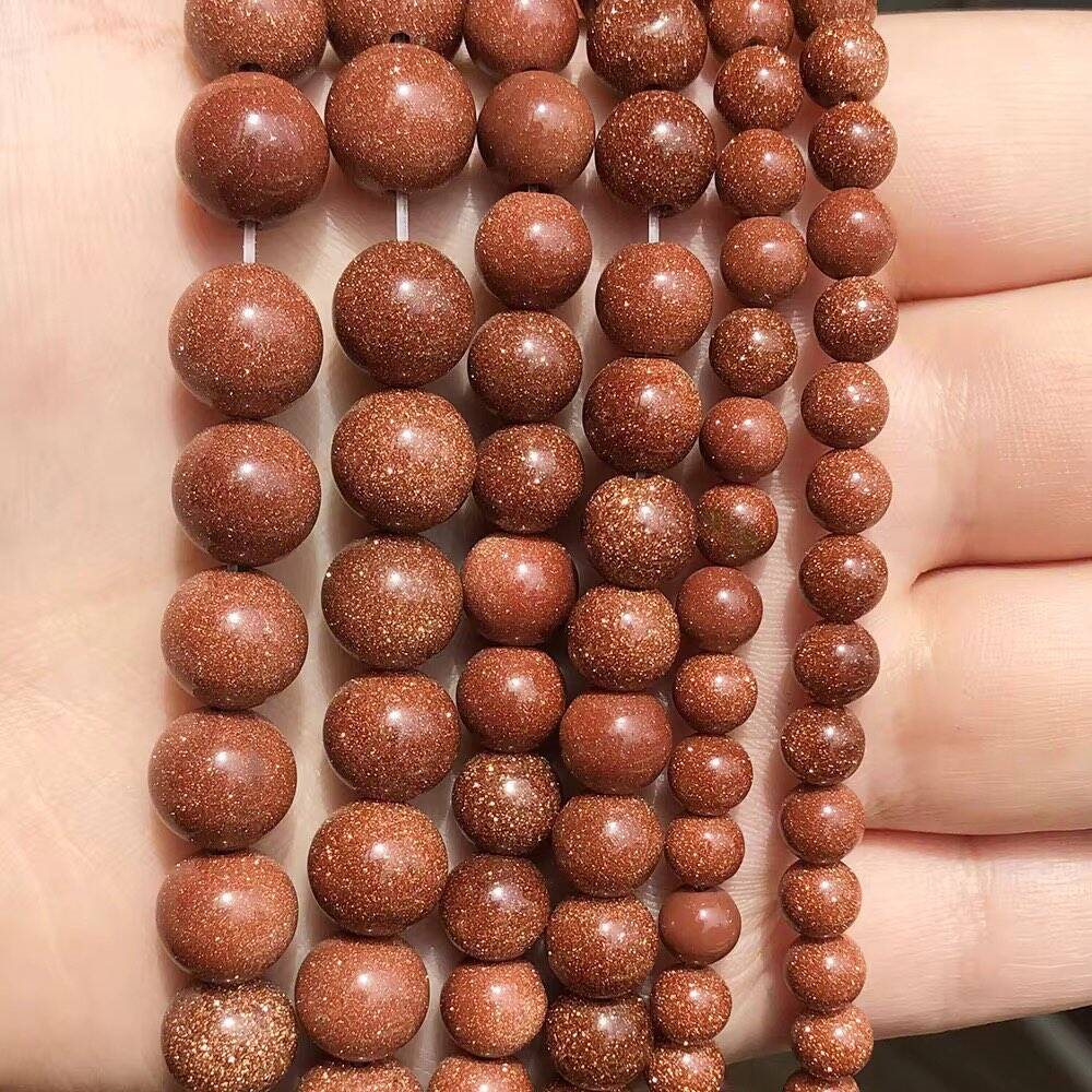 Gold Sandstone Beads Strand