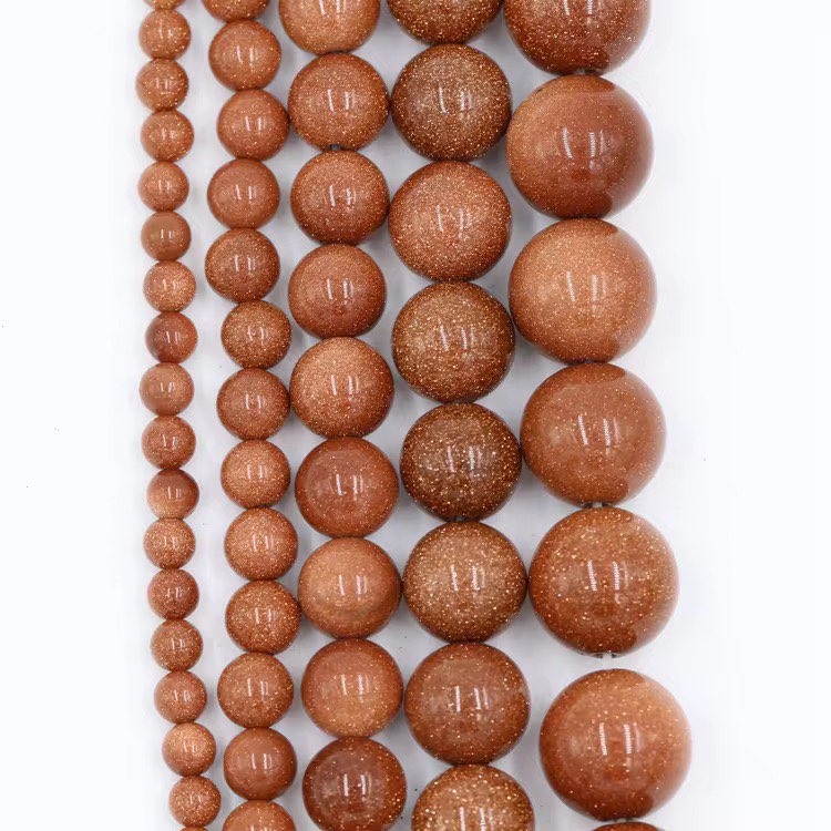 Gold Sandstone Round Beads
