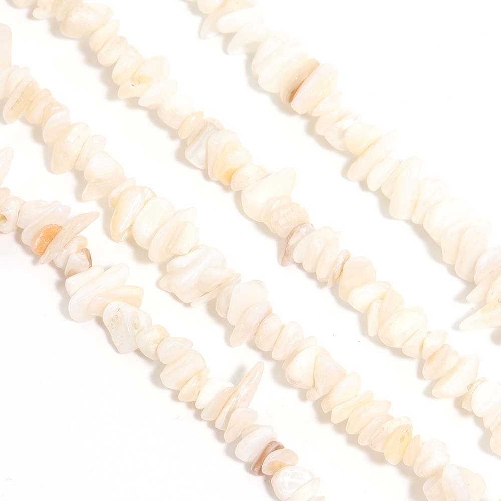 80cm strand 5-8mm shell beads (~200-230 pcs, 65g), irregular nuggets wholesale.