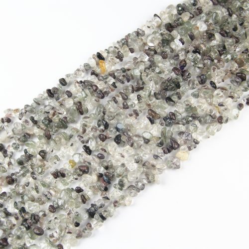 These Green Phantom Chip Beads are natural crystal beads perfect for crafting necklaces and bracelets with unique freeform shapes