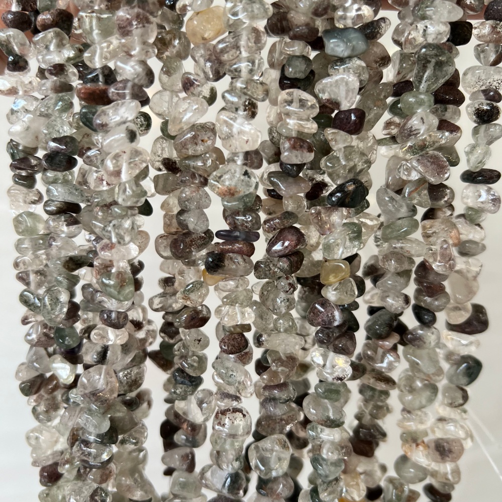 Crystal chip beads with holes bulk, these Green Phantom Beads are great for crafting necklaces, bracelets, and other jewelry projects