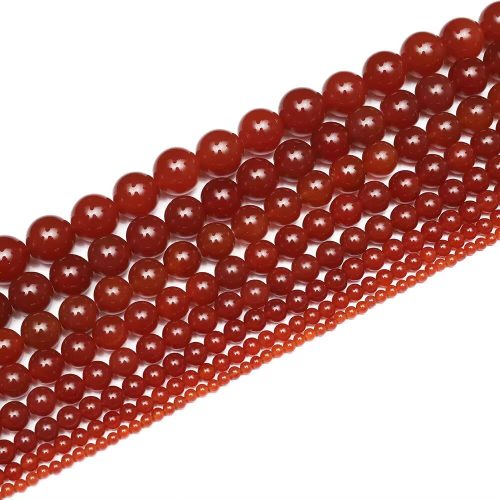Handmade bracelet using natural red agate beads 2-14mm round drilled loose gemstones on 36-40cm strand. Gemstone beads for jewelry making, mala beads, healing accessories with grounding energy