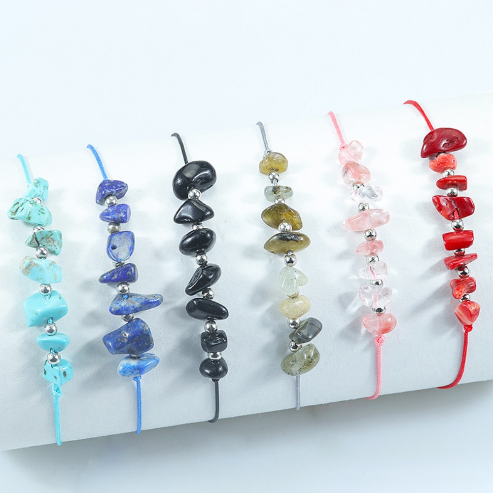 Discover our adjustable healing crystal bracelets in bulk. Featuring Amethyst Chip Bracelets for calm, Chakra Chip Bracelets for balance, and Turquoise Chip Bracelets for protection—over 100 stones available