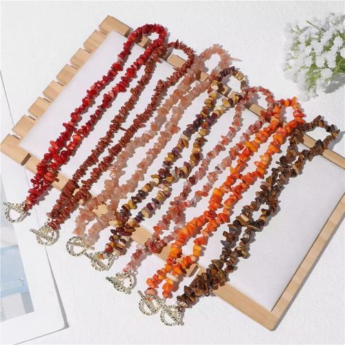 Moonstone Chip Necklace made with natural gemstone chip beads, irregular, uncut and drilled crystal design