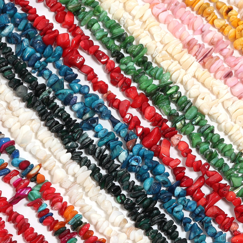 5-8mm natural shell beads, irregular nugget chips, drilled, freeform for boho DIY jewelry