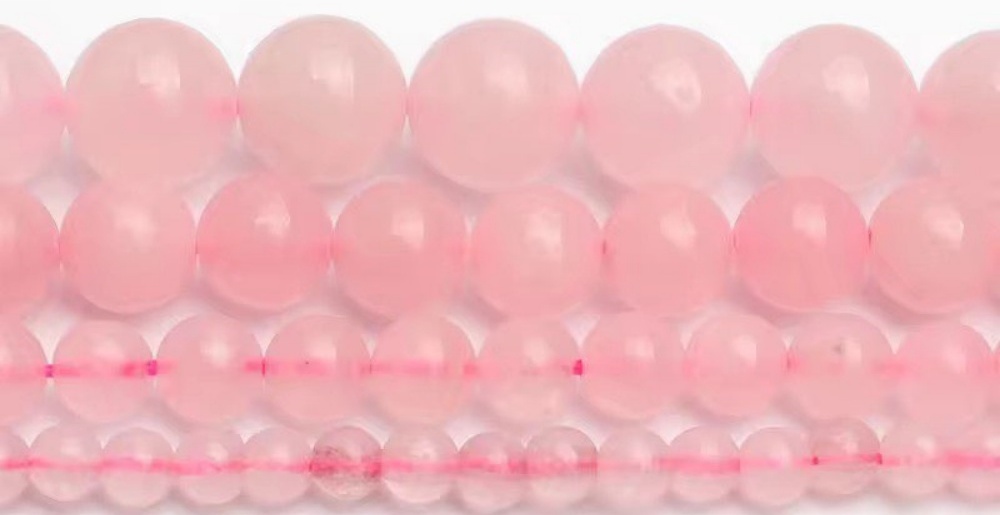 round rose quartz beads