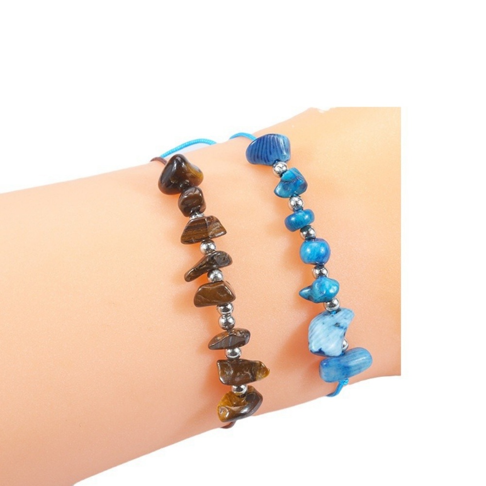 Explore healing crystal bracelets with sizes 3-12mm. Includes Amethyst Chip Bracelets, Chakra Chip Bracelets, Turquoise Chip Bracelets—polished gravel chips, lightweight design for everyday wear