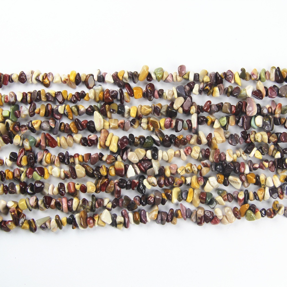 Natural gemstone beads made from mookaite chips for necklaces and bracelets