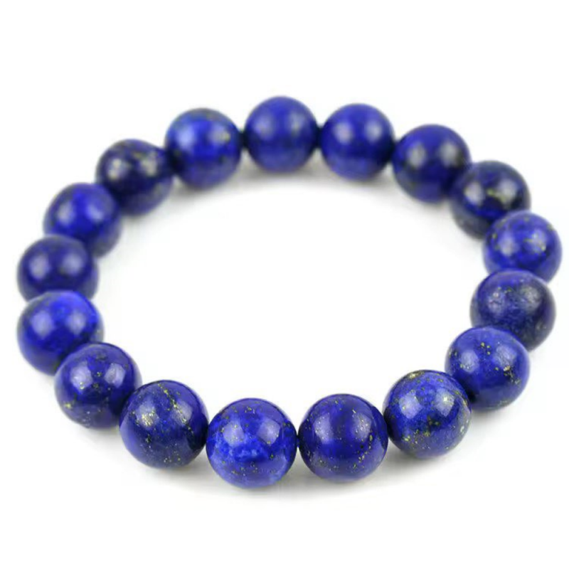 This bracelet features 8mm natural Lapis Lazuli beads known for promoting chakra healing, clarity, and emotional balance. Ideal for spiritual growth