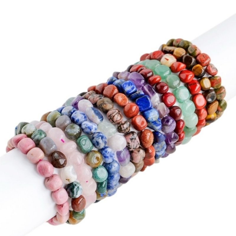 Handcrafted Natural Stone Chip Bracelets featuring Amethyst Chip Bracelet and Lapis Lazuli Chip Bracelet for healing and style